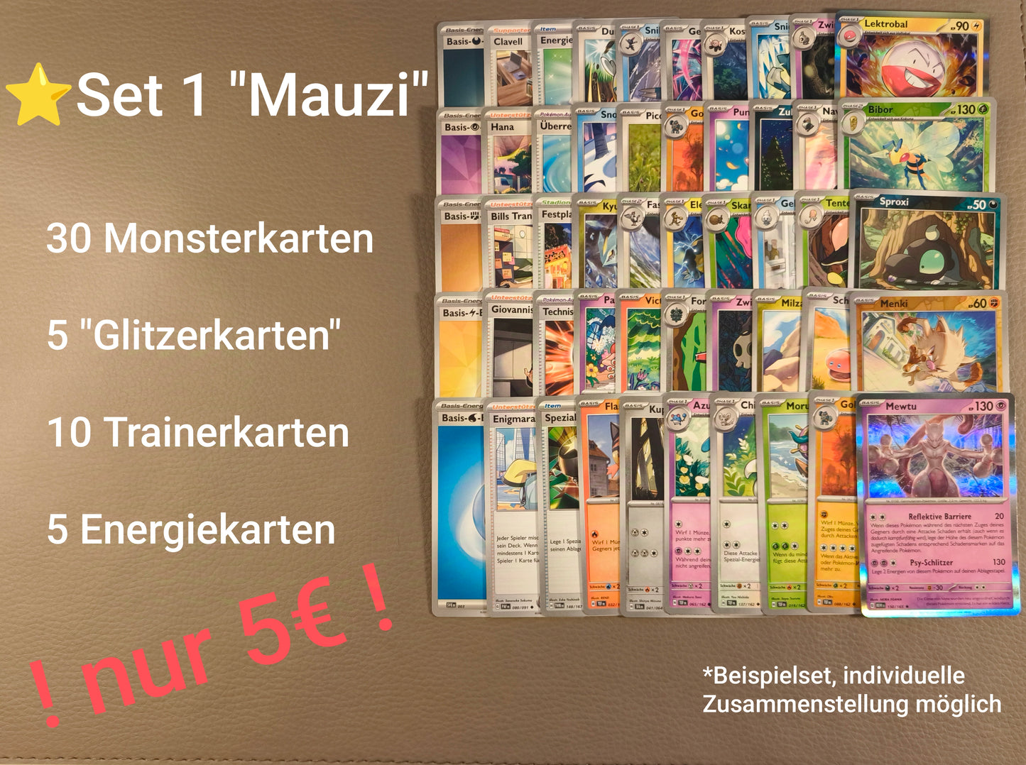 50 Pokémon Karten Set 1 "Mauzi"