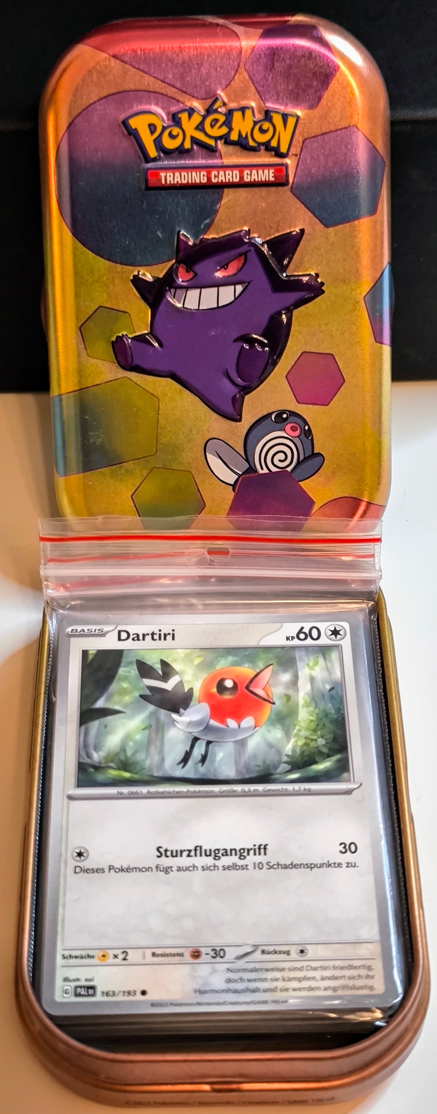 50 Pokémon Karten Mini Tin Set "Gengar & Quapsel"
