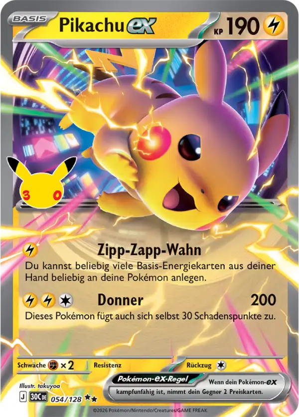 Pikachu ex - 30C 054